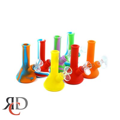 SILICONE WATERPIPE GLOW IN DARK BEAKER WPS7009